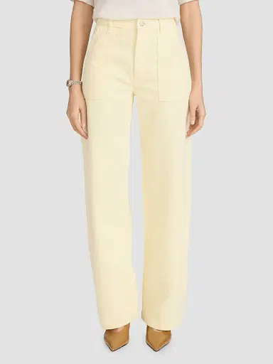 FRAME Women's The Bow Barrel-Leg Cargo Pants - Lemon | Thumbnail 3 FRAME Women's The Bow Barrel-Leg Cargo Pants - Lemon | Thumbnail 3
