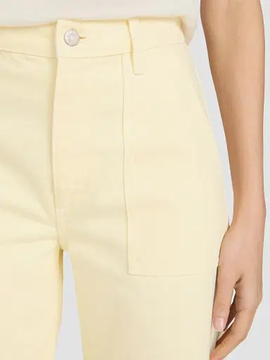 FRAME Women's The Bow Barrel-Leg Cargo Pants - Lemon | Thumbnail 6 FRAME Women's The Bow Barrel-Leg Cargo Pants - Lemon | Thumbnail 6