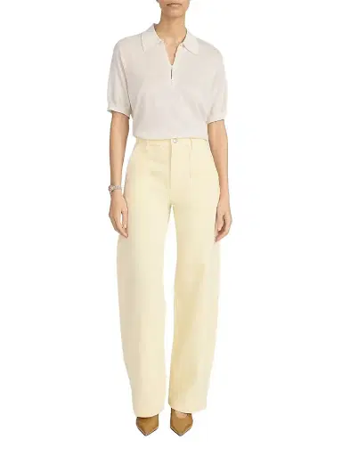 FRAME Women's The Bow Barrel-Leg Cargo Pants - Lemon | Thumbnail 1 FRAME Women's The Bow Barrel-Leg Cargo Pants - Lemon | Thumbnail 1