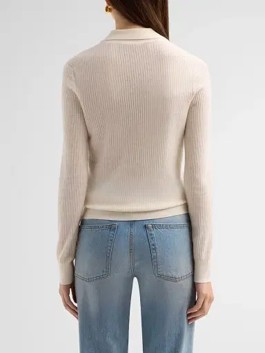 Lisa Yang Women's Agata Cashmere Cardigan Shirt - Ivory - Size Medium | Thumbnail 3 Lisa Yang Women's Agata Cashmere Cardigan Shirt - Ivory - Size Medium | Thumbnail 3