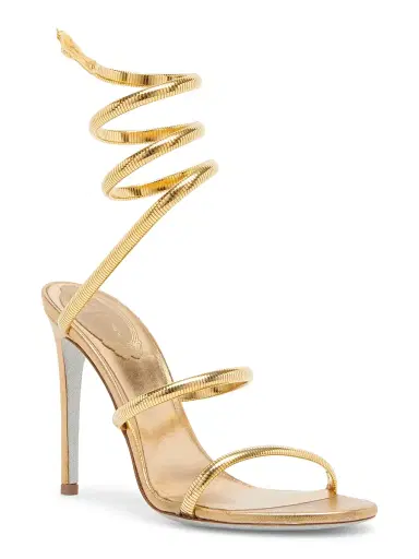 Rene Caovilla Women's Leather & Copper Snake Strap Sandals - Gold | Thumbnail 2 Rene Caovilla Women's Leather & Copper Snake Strap Sandals - Gold | Thumbnail 2