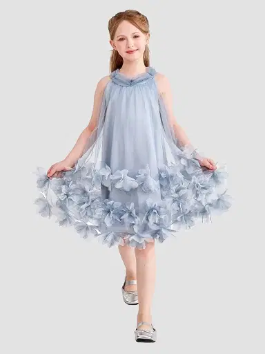 Tulleen Little Girl's & Girl's Elaris Dress - Blue | Thumbnail 3 Tulleen Little Girl's & Girl's Elaris Dress - Blue | Thumbnail 3
