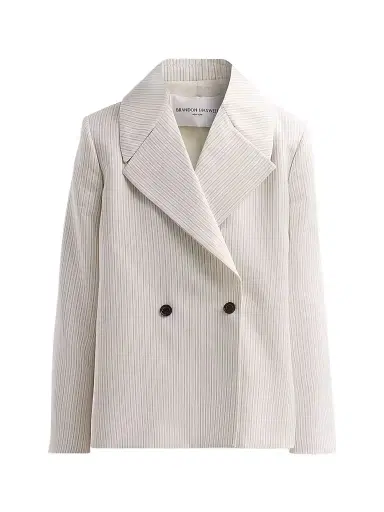 Brandon Maxwell Women's The Haven Trapeze-Fit Wool-Silk Blazer - Navy | Thumbnail 1 Brandon Maxwell Women's The Haven Trapeze-Fit Wool-Silk Blazer - Navy | Thumbnail 1