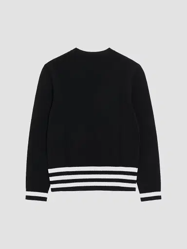Valentino Garavani Men's Wool Crewneck Sweater with Star Motif - Black Butter | Thumbnail 2 Valentino Garavani Men's Wool Crewneck Sweater with Star Motif - Black Butter | Thumbnail 2