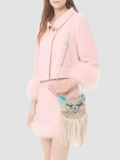 Valentino Garavani Women's Le Chat De La Maison Shoulder Bag with Rhinestones | Thumbnail 3 Valentino Garavani Women's Le Chat De La Maison Shoulder Bag with Rhinestones | Thumbnail 3