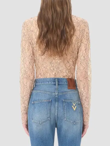 Valentino Garavani Women's Rebrodé Lace Bodysuit - Skin | Thumbnail 5 Valentino Garavani Women's Rebrodé Lace Bodysuit - Skin | Thumbnail 5