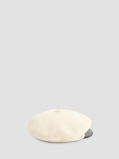Valentino Garavani Women's VLogo Signature Wool Cap with Leather Visor - Ivory - Size Medium | Thumbnail 3 Valentino Garavani Women's VLogo Signature Wool Cap with Leather Visor - Ivory - Size Medium | Thumbnail 3