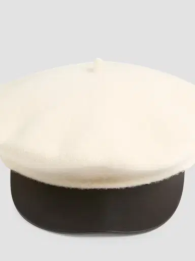 Valentino Garavani Women's VLogo Signature Wool Cap with Leather Visor - Ivory - Size Medium | Thumbnail 4 Valentino Garavani Women's VLogo Signature Wool Cap with Leather Visor - Ivory - Size Medium | Thumbnail 4