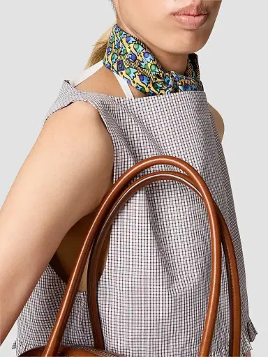 Miu Miu Women's Checked Poplin Crop Top - Size 8 | Thumbnail 6 Miu Miu Women's Checked Poplin Crop Top - Size 8 | Thumbnail 6