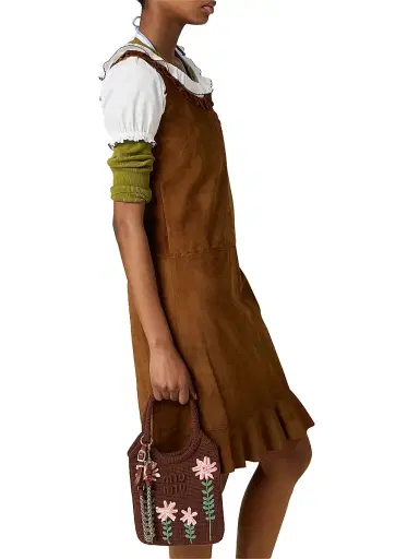 Miu Miu Women's Waxed Suede Dress - Brown - Size 0 | Thumbnail 3 Miu Miu Women's Waxed Suede Dress - Brown - Size 0 | Thumbnail 3