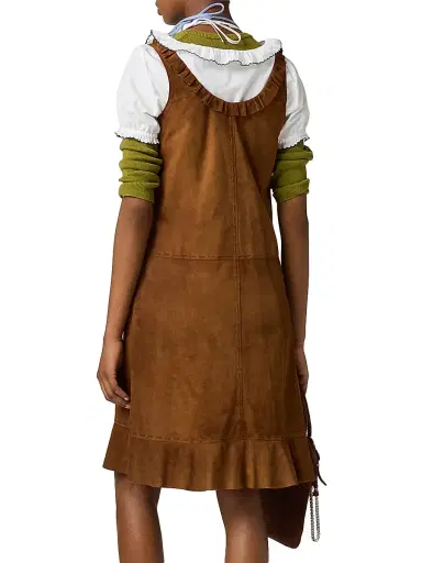 Miu Miu Women's Waxed Suede Dress - Brown - Size 0 | Thumbnail 4 Miu Miu Women's Waxed Suede Dress - Brown - Size 0 | Thumbnail 4