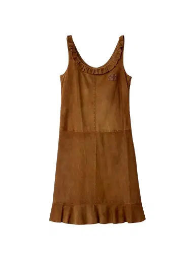 Miu Miu Women's Waxed Suede Dress - Brown - Size 0 | Thumbnail 1 Miu Miu Women's Waxed Suede Dress - Brown - Size 0 | Thumbnail 1
