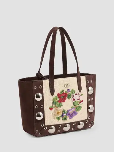 Valentino Garavani Women's Nellcote Embroidered Medium Tote Bag | Thumbnail 2 Valentino Garavani Women's Nellcote Embroidered Medium Tote Bag | Thumbnail 2