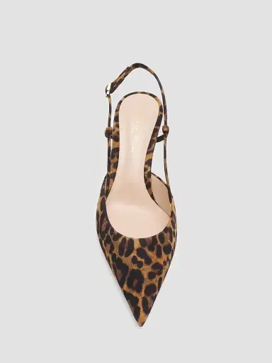 Gianvito Rossi Women's Ascent 55MM Leopard-Print Suede Slingback Pumps - Leopard | Thumbnail 4 Gianvito Rossi Women's Ascent 55MM Leopard-Print Suede Slingback Pumps - Leopard | Thumbnail 4