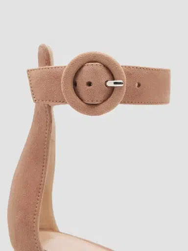 Gianvito Rossi Women's Portofino 85MM Suede Sandals - Praline | Thumbnail 3 Gianvito Rossi Women's Portofino 85MM Suede Sandals - Praline | Thumbnail 3