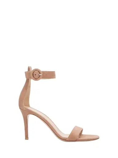 Gianvito Rossi Women's Portofino 85MM Suede Sandals - Praline | Thumbnail 1 Gianvito Rossi Women's Portofino 85MM Suede Sandals - Praline | Thumbnail 1