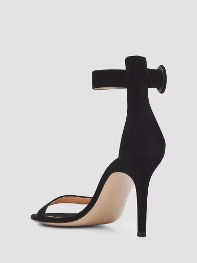 Gianvito Rossi Women's Portofino 85MM Suede Sandals - Nero Black | Thumbnail 2 Gianvito Rossi Women's Portofino 85MM Suede Sandals - Nero Black | Thumbnail 2