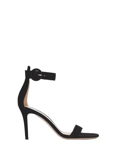 Gianvito Rossi Women's Portofino 85MM Suede Sandals - Nero Black | Thumbnail 1 Gianvito Rossi Women's Portofino 85MM Suede Sandals - Nero Black | Thumbnail 1
