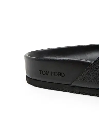 Tom Ford Men's Crisscross Strap Leather Sandals - Black | Thumbnail 5 Tom Ford Men's Crisscross Strap Leather Sandals - Black | Thumbnail 5