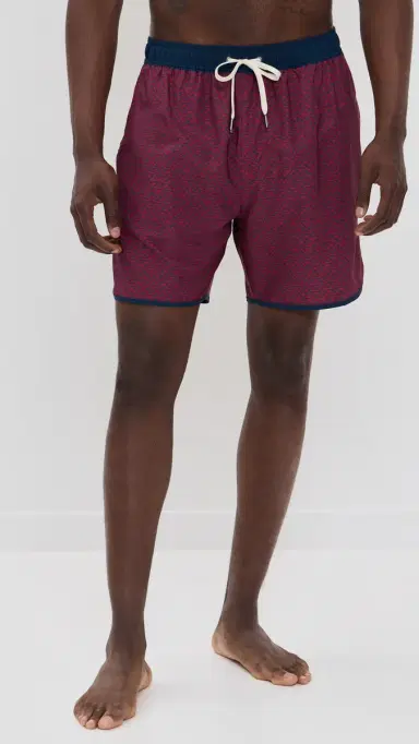 Fair Harbor The Anchor wim Trunks 6 Nautical Red Wavy Geo | Thumbnail 2 Fair Harbor The Anchor wim Trunks 6 Nautical Red Wavy Geo | Thumbnail 2