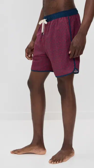 Fair Harbor The Anchor wim Trunks 6 Nautical Red Wavy Geo | Thumbnail 4 Fair Harbor The Anchor wim Trunks 6 Nautical Red Wavy Geo | Thumbnail 4