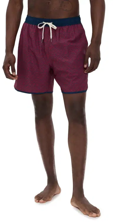 Fair Harbor The Anchor wim Trunks 6 Nautical Red Wavy Geo | Thumbnail 1 Fair Harbor The Anchor wim Trunks 6 Nautical Red Wavy Geo | Thumbnail 1