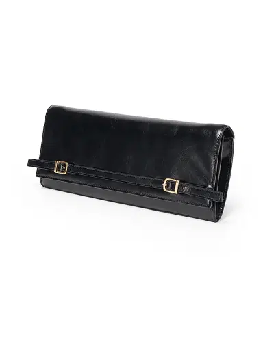 SIMKHAI Women's River East West Moto Leather Clutch - Black | Thumbnail 2 SIMKHAI Women's River East West Moto Leather Clutch - Black | Thumbnail 2