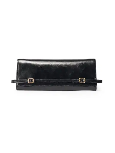 SIMKHAI Women's River East West Moto Leather Clutch - Black | Thumbnail 1 SIMKHAI Women's River East West Moto Leather Clutch - Black | Thumbnail 1