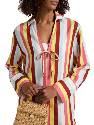 Solid & Striped Women's The Livia Stripe Linen-Blend Tunic - Symi Stripe - Size XS | Thumbnail 6 Solid & Striped Women's The Livia Stripe Linen-Blend Tunic - Symi Stripe - Size XS | Thumbnail 6