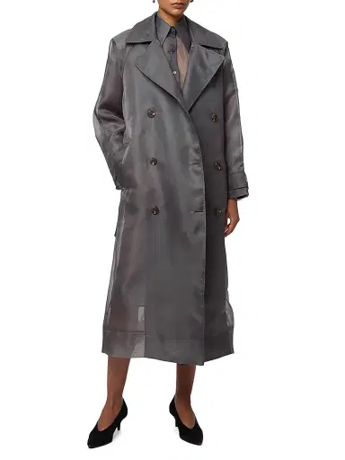 Apparis Women's Lana Organza Trench Coat - Dark Grey | Thumbnail 3 Apparis Women's Lana Organza Trench Coat - Dark Grey | Thumbnail 3