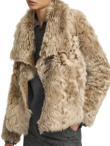 Yves Salomon Women's Veste Reversible Leather & Shearling Jacket - Chai Latte - Size 40 | Thumbnail 2 Yves Salomon Women's Veste Reversible Leather & Shearling Jacket - Chai Latte - Size 40 | Thumbnail 2