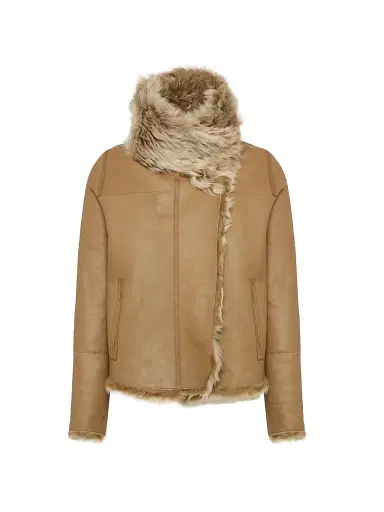 Yves Salomon Women's Veste Reversible Leather & Shearling Jacket - Chai Latte - Size 40 | Thumbnail 6 Yves Salomon Women's Veste Reversible Leather & Shearling Jacket - Chai Latte - Size 40 | Thumbnail 6