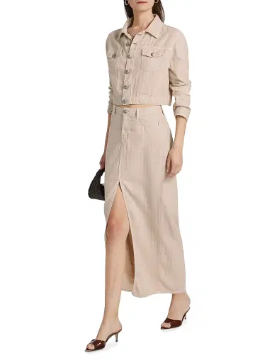 L'AGENCE Women's Carmy Denim Maxi Skirt - Cement | Thumbnail 2 L'AGENCE Women's Carmy Denim Maxi Skirt - Cement | Thumbnail 2