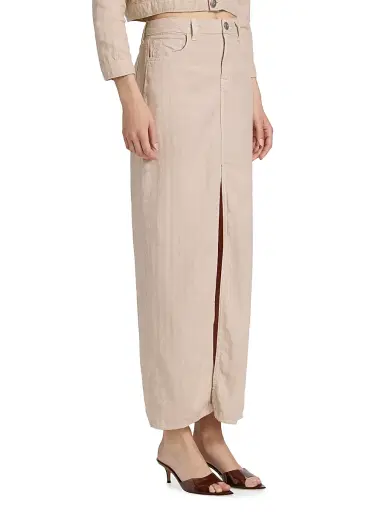 L'AGENCE Women's Carmy Denim Maxi Skirt - Cement | Thumbnail 4 L'AGENCE Women's Carmy Denim Maxi Skirt - Cement | Thumbnail 4