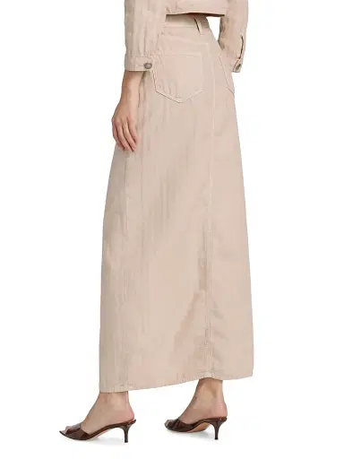 L'AGENCE Women's Carmy Denim Maxi Skirt - Cement | Thumbnail 5 L'AGENCE Women's Carmy Denim Maxi Skirt - Cement | Thumbnail 5