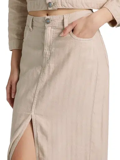 L'AGENCE Women's Carmy Denim Maxi Skirt - Cement | Thumbnail 6 L'AGENCE Women's Carmy Denim Maxi Skirt - Cement | Thumbnail 6