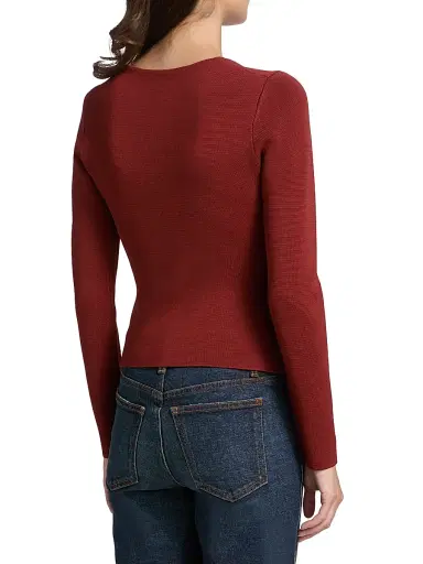 Staud Women's Rachela Knit Button-Front Top - Sangria | Thumbnail 5 Staud Women's Rachela Knit Button-Front Top - Sangria | Thumbnail 5