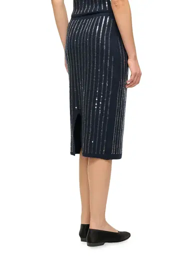 Staud Women's Mimi Sequined Midi-Skirt - Navy | Thumbnail 4 Staud Women's Mimi Sequined Midi-Skirt - Navy | Thumbnail 4