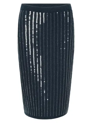 Staud Women's Mimi Sequined Midi-Skirt - Navy | Thumbnail 1 Staud Women's Mimi Sequined Midi-Skirt - Navy | Thumbnail 1