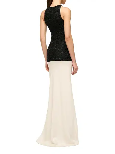 Staud Women's Gabrielle Bead-Embellished Colorblocked Maxi Dress - Black | Thumbnail 3 Staud Women's Gabrielle Bead-Embellished Colorblocked Maxi Dress - Black | Thumbnail 3
