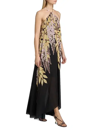 Kobi Halperin Women's Daria Floral Halter Maxi Dress - Black Pink - Size XL | Thumbnail 4 Kobi Halperin Women's Daria Floral Halter Maxi Dress - Black Pink - Size XL | Thumbnail 4