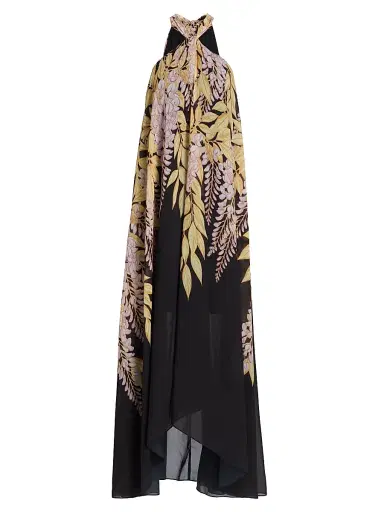 Kobi Halperin Women's Daria Floral Halter Maxi Dress - Black Pink - Size XL | Thumbnail 1 Kobi Halperin Women's Daria Floral Halter Maxi Dress - Black Pink - Size XL | Thumbnail 1