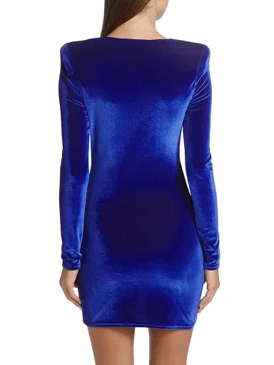 Alberto Audenino Women's Fance Velvet Ruched Minidress - Blue - Size XL | Thumbnail 5 Alberto Audenino Women's Fance Velvet Ruched Minidress - Blue - Size XL | Thumbnail 5