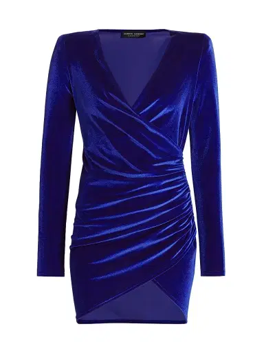 Alberto Audenino Women's Fance Velvet Ruched Minidress - Blue - Size XL | Thumbnail 1 Alberto Audenino Women's Fance Velvet Ruched Minidress - Blue - Size XL | Thumbnail 1