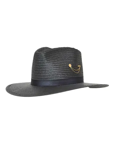 Freya Women's Wanderer Packable Straw Fedora - Black | Thumbnail 1 Freya Women's Wanderer Packable Straw Fedora - Black | Thumbnail 1