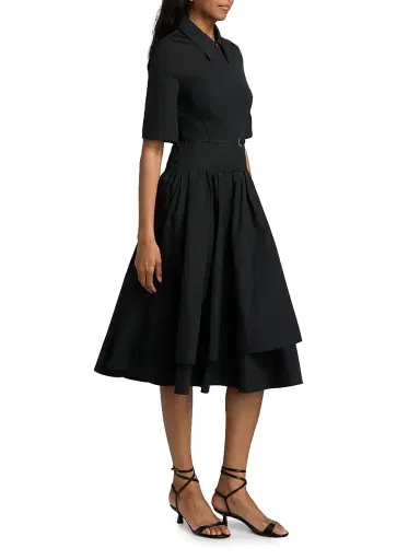 Co Women's tton Belted Midi-Shirtdress - Black | Thumbnail 4 Co Women's tton Belted Midi-Shirtdress - Black | Thumbnail 4