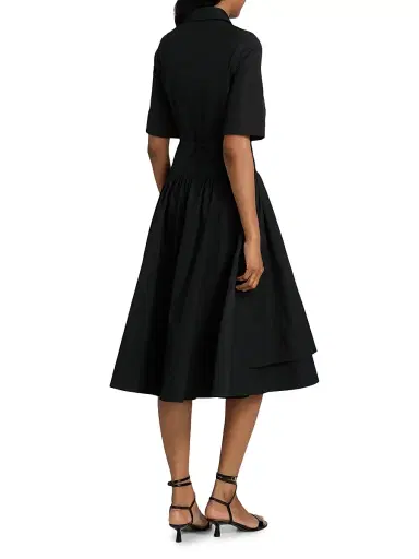 Co Women's tton Belted Midi-Shirtdress - Black | Thumbnail 5 Co Women's tton Belted Midi-Shirtdress - Black | Thumbnail 5