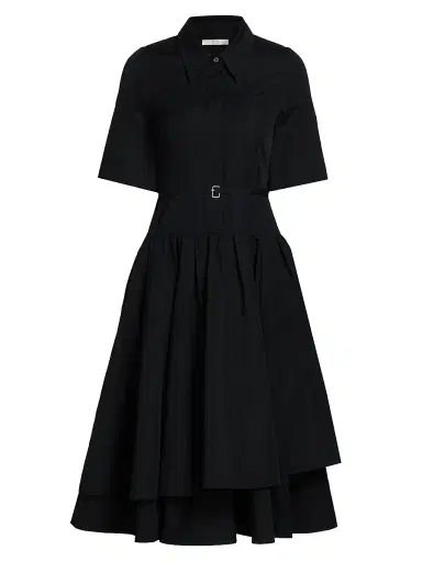 Co Women's tton Belted Midi-Shirtdress - Black | Thumbnail 1 Co Women's tton Belted Midi-Shirtdress - Black | Thumbnail 1