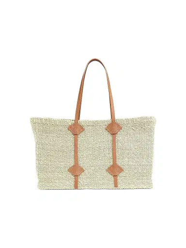 Poolside Women's St. Tropez Handwoven Straw Tote Bag - Natural | Thumbnail 1 Poolside Women's St. Tropez Handwoven Straw Tote Bag - Natural | Thumbnail 1