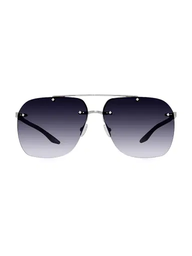 BARTON PERREIRA Men's Daniel 64MM Navigator Sunglasses - Silver Graphite Blue Gradient | Thumbnail 2 BARTON PERREIRA Men's Daniel 64MM Navigator Sunglasses - Silver Graphite Blue Gradient | Thumbnail 2